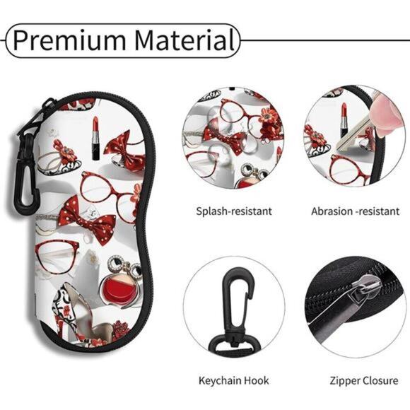 Sunglasses Soft Case Ultra Light Neoprene Zipper Eyeglass Case With Belt main image 6